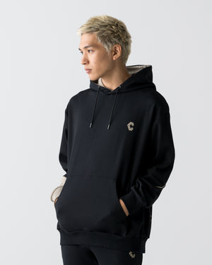 CRONOS SEGMENT HOODIE【BLACK×GREIGE】
