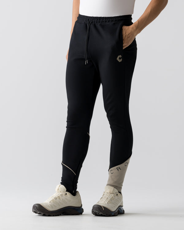 CRONOS  SEGMENT SKINNY PANTS【BLACK×GREIGE】