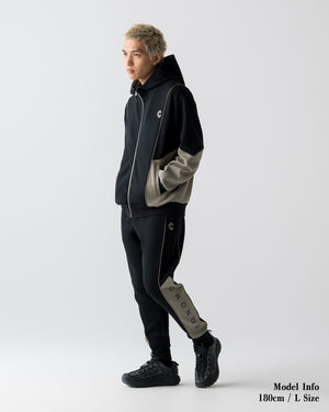 CRONOS ANGLE ZIP BLOUSON【BLACK×TAUPE】