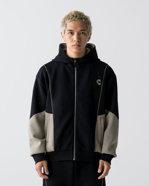 CRONOS ANGLE ZIP BLOUSON【BLACK×TAUPE】