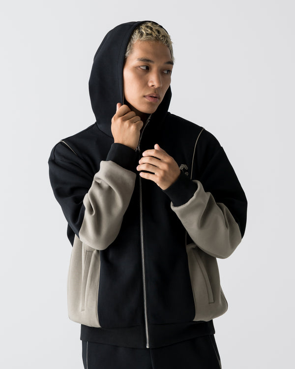 CRONOS ANGLE ZIP BLOUSON【BLACK×TAUPE】