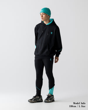 CRONOS  SEGMENT SKINNY PANTS【BLACK×T.BLUE】