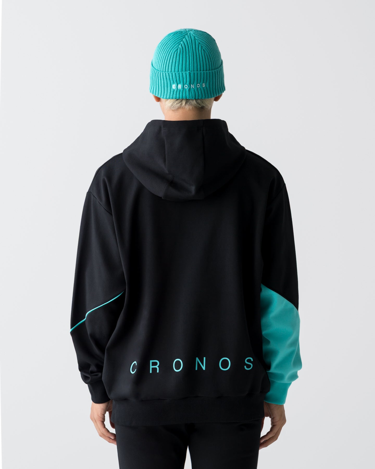 CRONOS SEGMENT HOODIE【BLACK×T.BLUE】