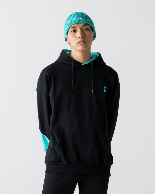 CRONOS SEGMENT HOODIE【BLACK×T.BLUE】