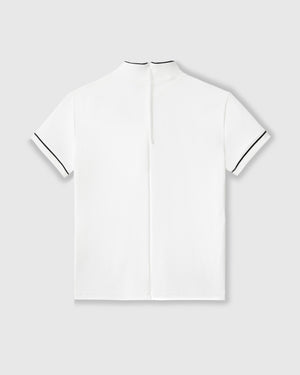 CRONOS BLACK WOMEN ZIP MOCK NECK TEE【WHITE】
