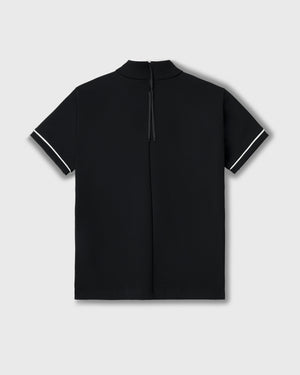 CRONOS BLACK WOMEN ZIP MOCK NECK TEE【BLACK】