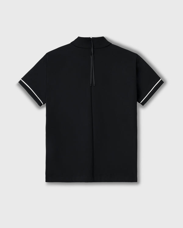 CRONOS BLACK WOMEN ZIP MOCK NECK TEE【BLACK】