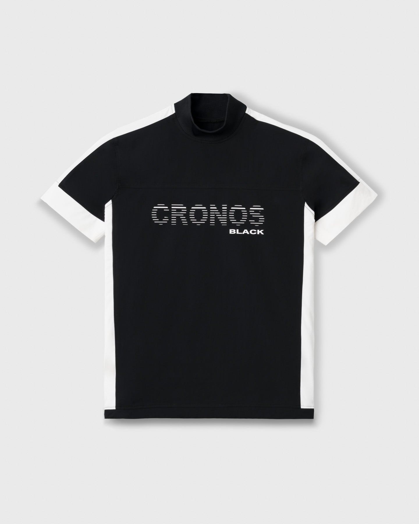 ★美品★CRONOS BLACK　GOLF　ビックロゴモックネック　サイズ CRONOS BLACK PANEL LINE MOCK NECK【BLACK】