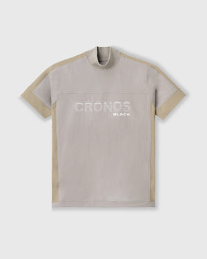 CRONOS BLACK PANEL LINE MOCK NECK【GRAY】