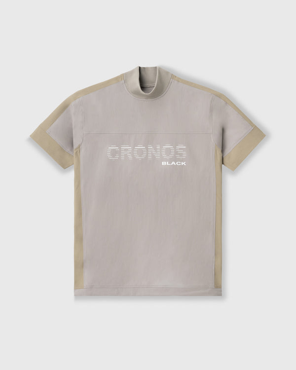 CRONOS BLACK PANEL LINE MOCK NECK【GRAY】
