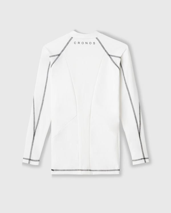 CRONOS BLACK BRUSHED MOCK NECK【WHITE】