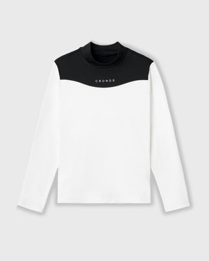 CRONOS BLACK WOMEN THERMAL MOCK NECK【WHITE】