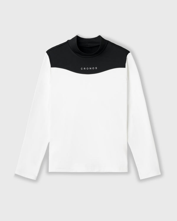 CRONOS BLACK WOMEN THERMAL MOCK NECK【WHITE】