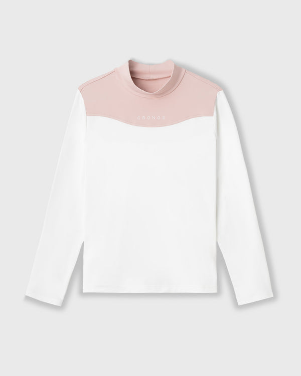 CRONOS BLACK WOMEN THERMAL MOCK NECK【PINK】