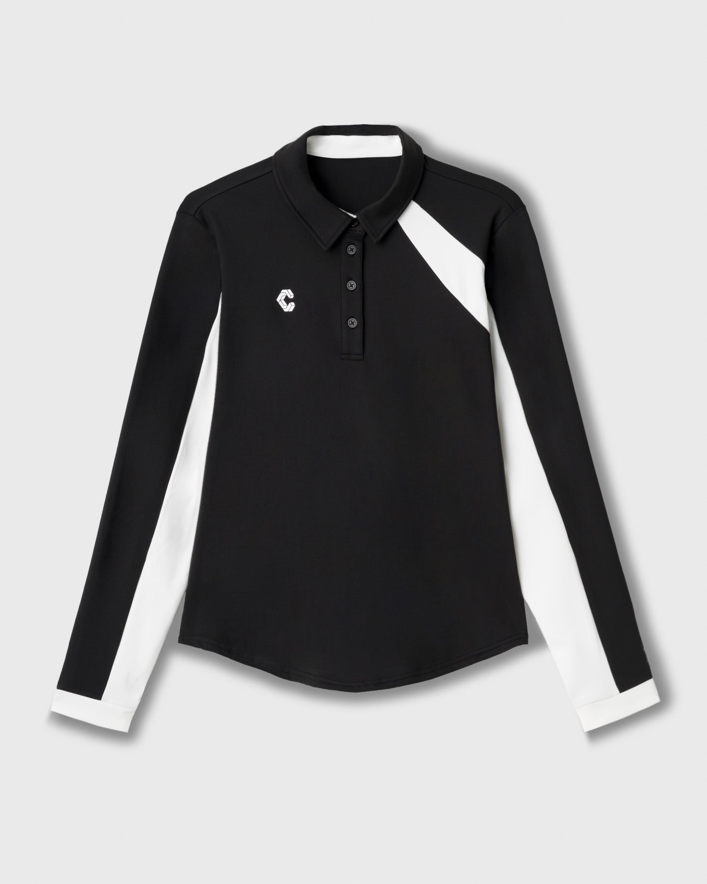 【美品】CRONOS BLACK ゴルフ ポロシャツ レディース Mサイズ CRONOS BLACK WOMEN FITTED LONG SLEEVE POLO【BLACK】