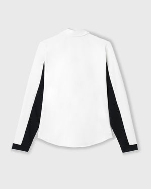CRONOS BLACK WOMEN FITTED LONG SLEEVE POLO【WHITE】