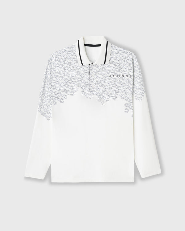 CRONOS BLACK C REPEAT L/S POLO【WHITE】