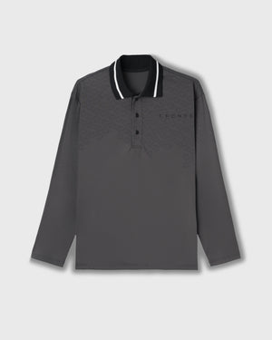 CRONOS BLACK C REPEAT L/S POLO【GRAY】