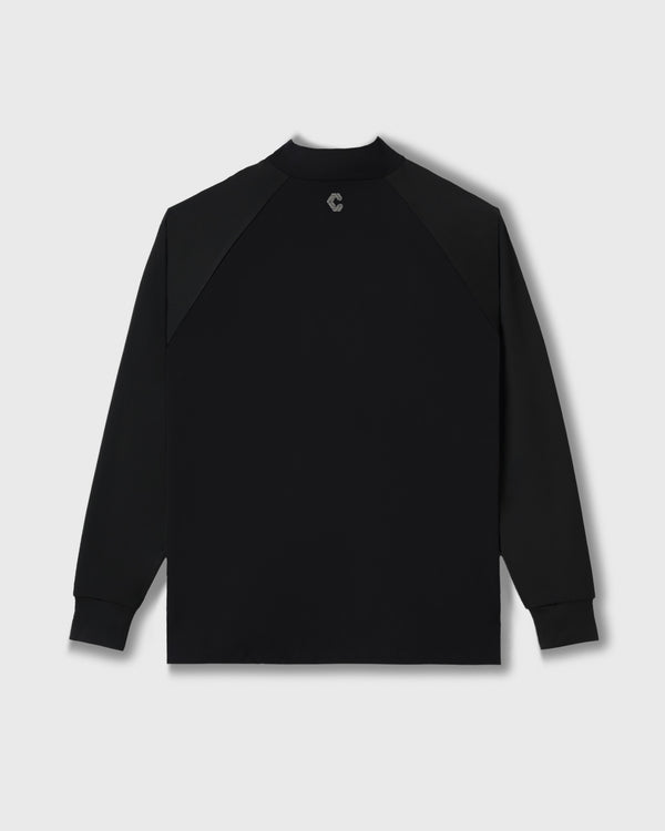CRONOS BLACK HALF ZIP L/S MOCK NECK【BLACK】