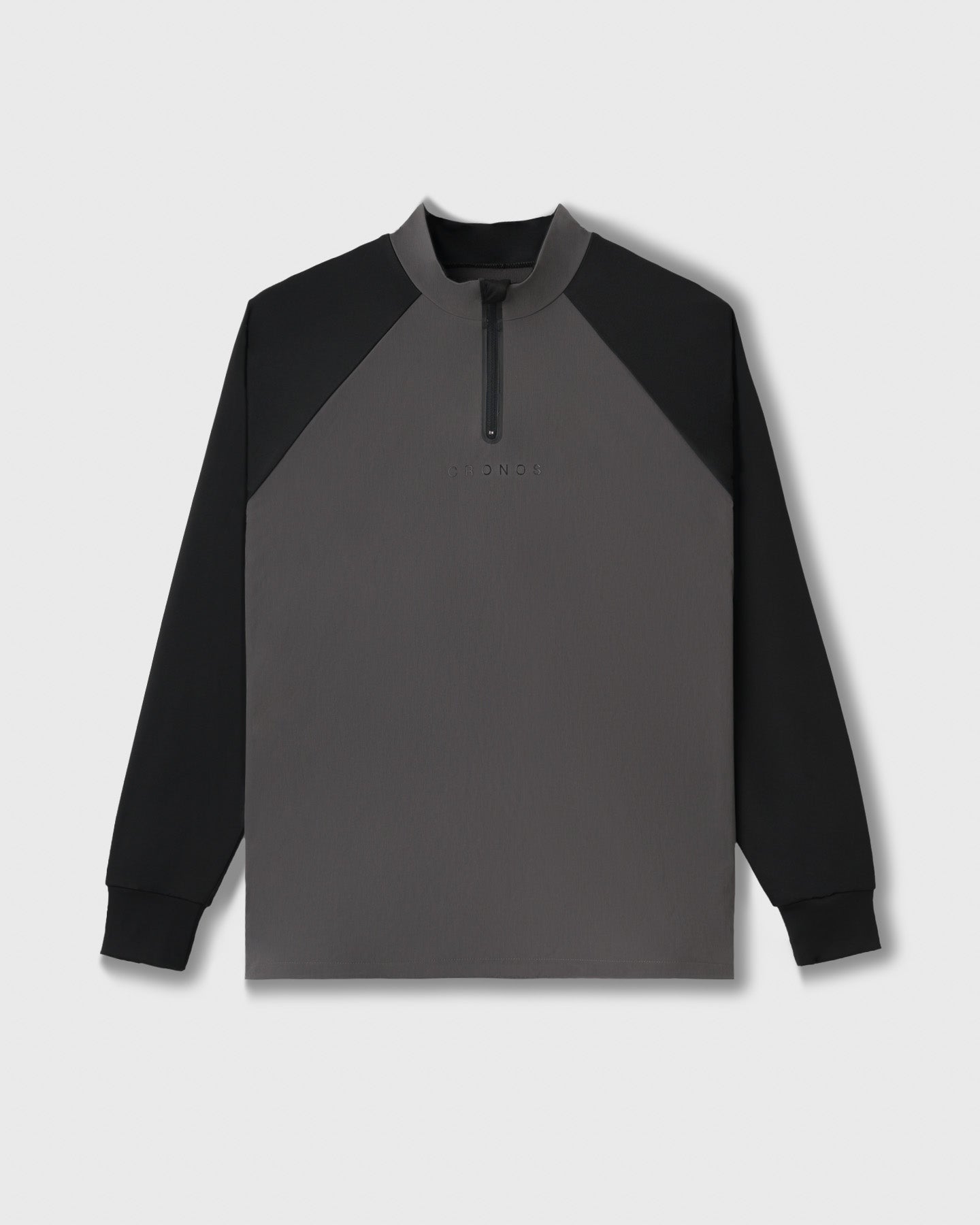 CRONOS BLACK HALF ZIP L/S MOCK NECK【GRAY】