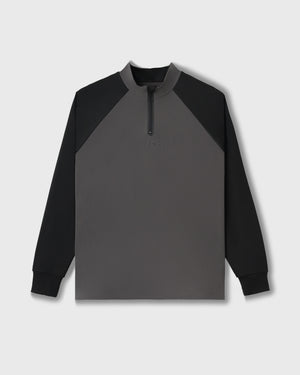CRONOS BLACK HALF ZIP L/S MOCK NECK【GRAY】