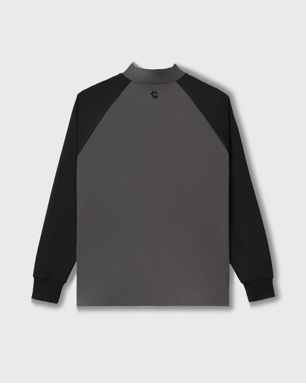 CRONOS BLACK HALF ZIP L/S MOCK NECK【GRAY】