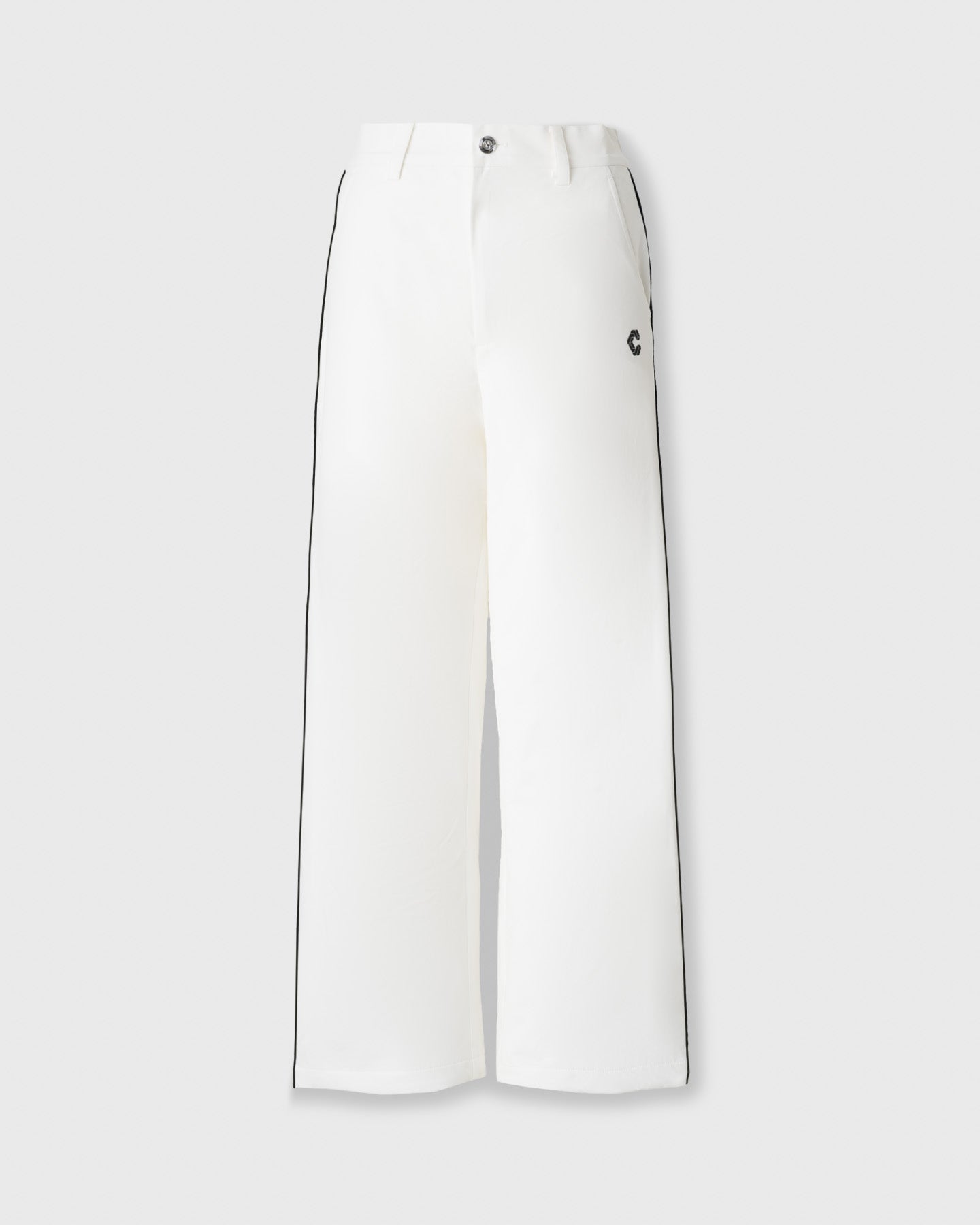 unisex】CRONOS BLACK FLOW STRAIGHT PANTS【WHITE】