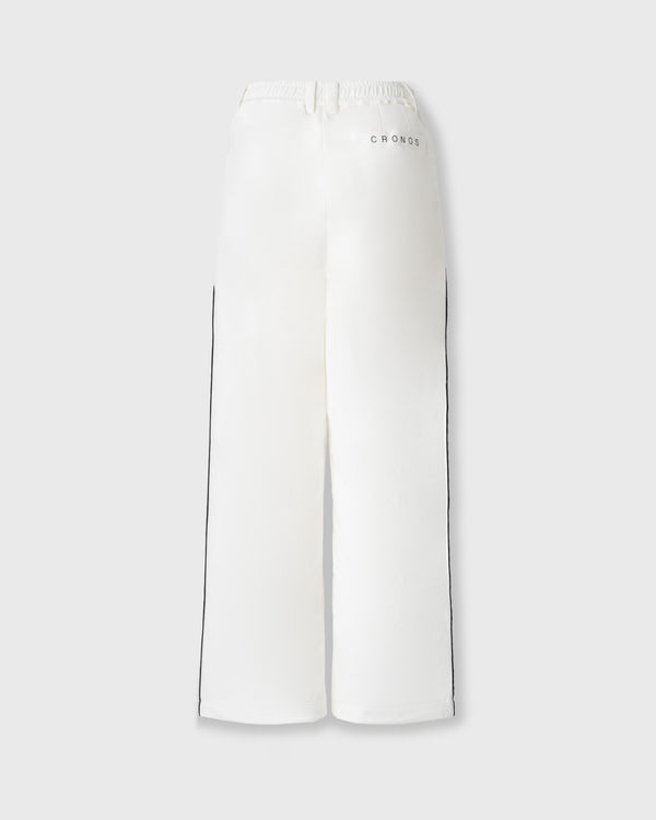 【unisex】CRONOS BLACK FLOW STRAIGHT PANTS【WHITE】