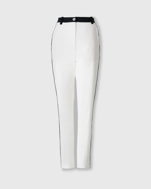 CRONOS BLACK WOMEN BACK ELASTIC LONG PANTS【WHITE】