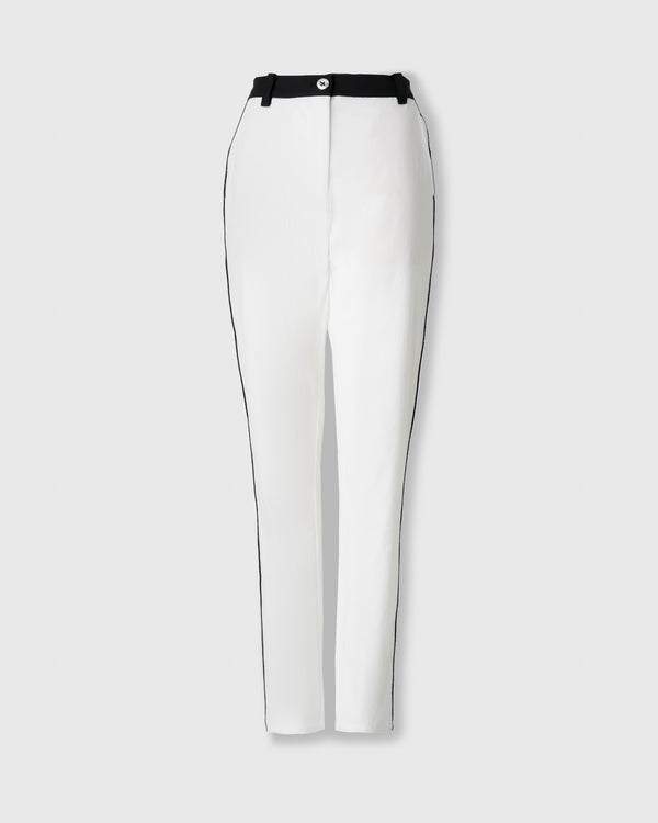 CRONOS BLACK WOMEN BACK ELASTIC LONG PANTS【WHITE】