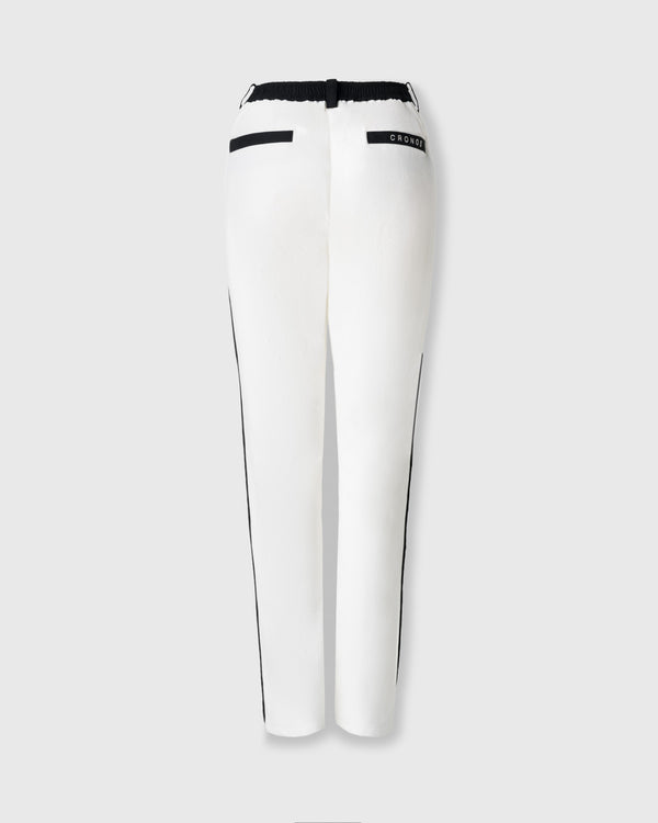 CRONOS BLACK WOMEN BACK ELASTIC LONG PANTS【WHITE】