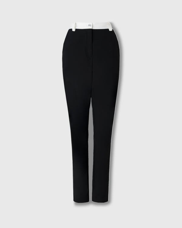 CRONOS BLACK WOMEN BACK ELASTIC LONG PANTS【BLACK】