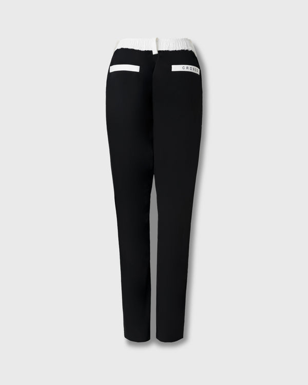CRONOS BLACK WOMEN BACK ELASTIC LONG PANTS【BLACK】