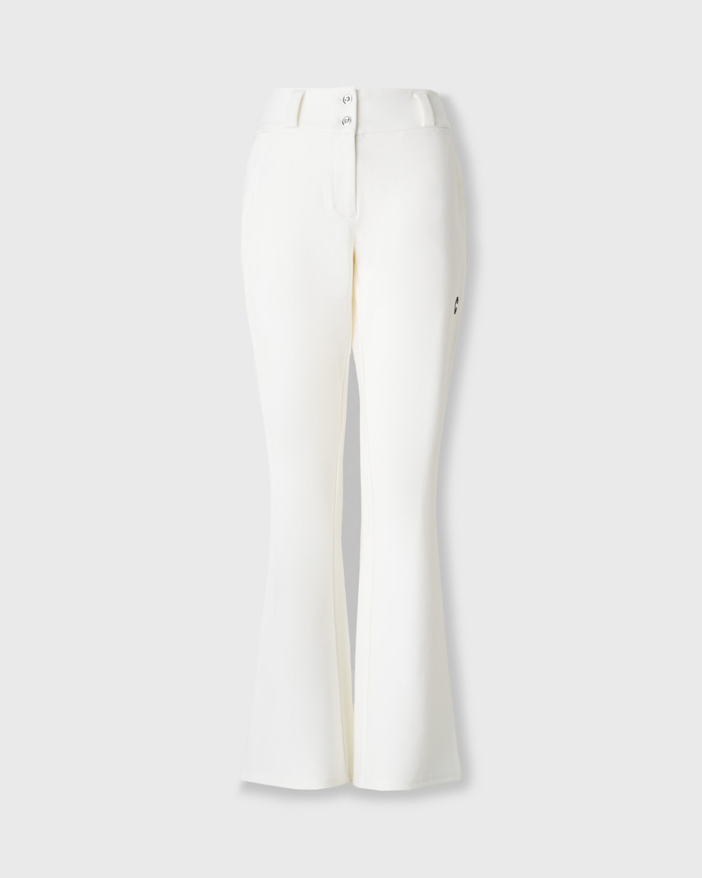 CRONOS BLACK WOMEN METAL BUTTON LONG PANTS【WHITE】