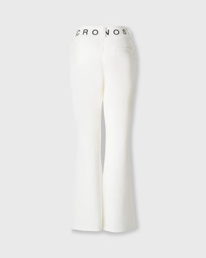 CRONOS BLACK WOMEN METAL BUTTON LONG PANTS【WHITE】