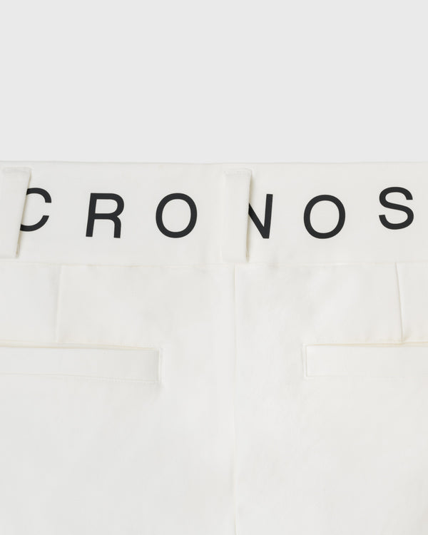 CRONOS BLACK WOMEN METAL BUTTON LONG PANTS【WHITE】
