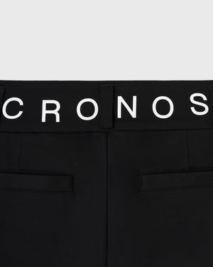 CRONOS BLACK WOMEN METAL BUTTON LONG PANTS【BLACK】