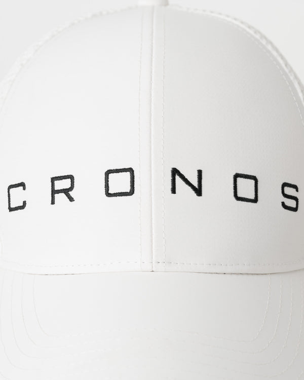 【unisex】CRONOS BLACK TWILL MESH CAP【WHITE】