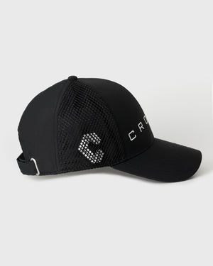 【unisex】CRONOS BLACK TWILL MESH CAP【BLACK】