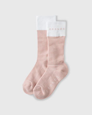 CRONOS BLACK WOMEN DOUBLE LOGO SOCKS【PINK】