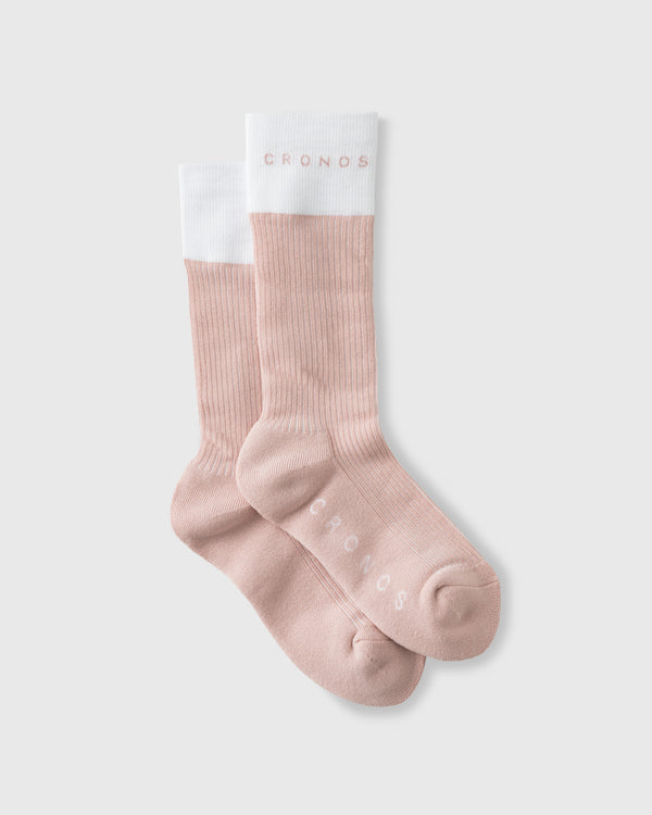 CRONOS BLACK WOMEN DOUBLE LOGO SOCKS【PINK】