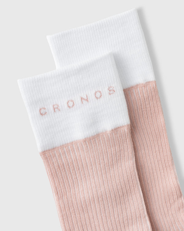 CRONOS BLACK WOMEN DOUBLE LOGO SOCKS【PINK】