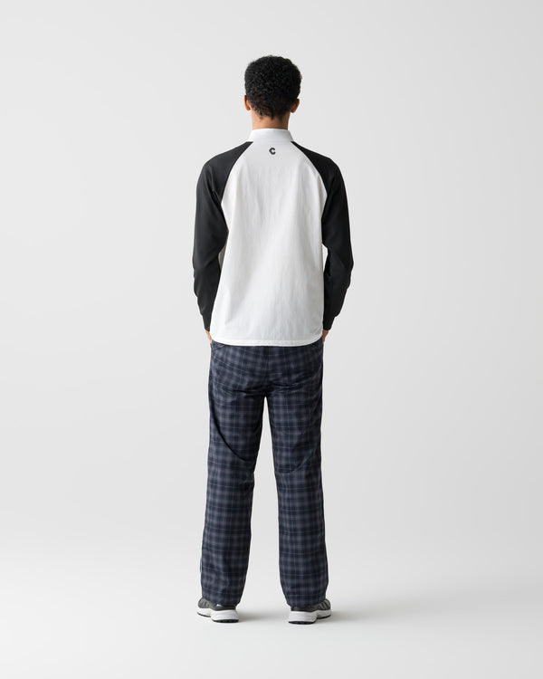 CRONOS BLACK HALF ZIP L/S MOCK NECK【WHITE】