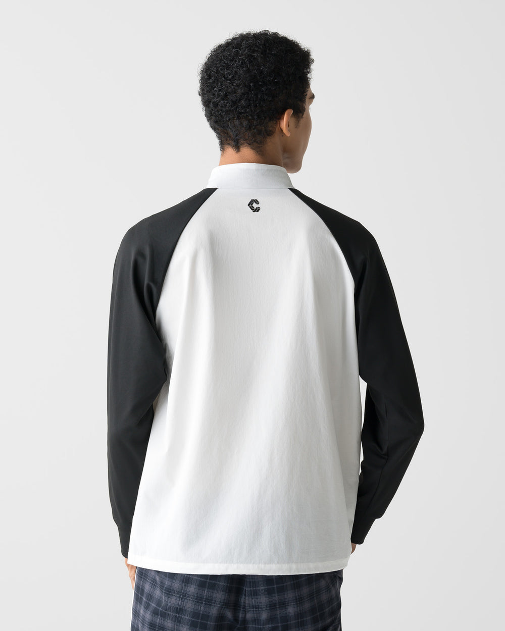 CRONOS BLACK HALF ZIP L/S MOCK NECK【WHITE】