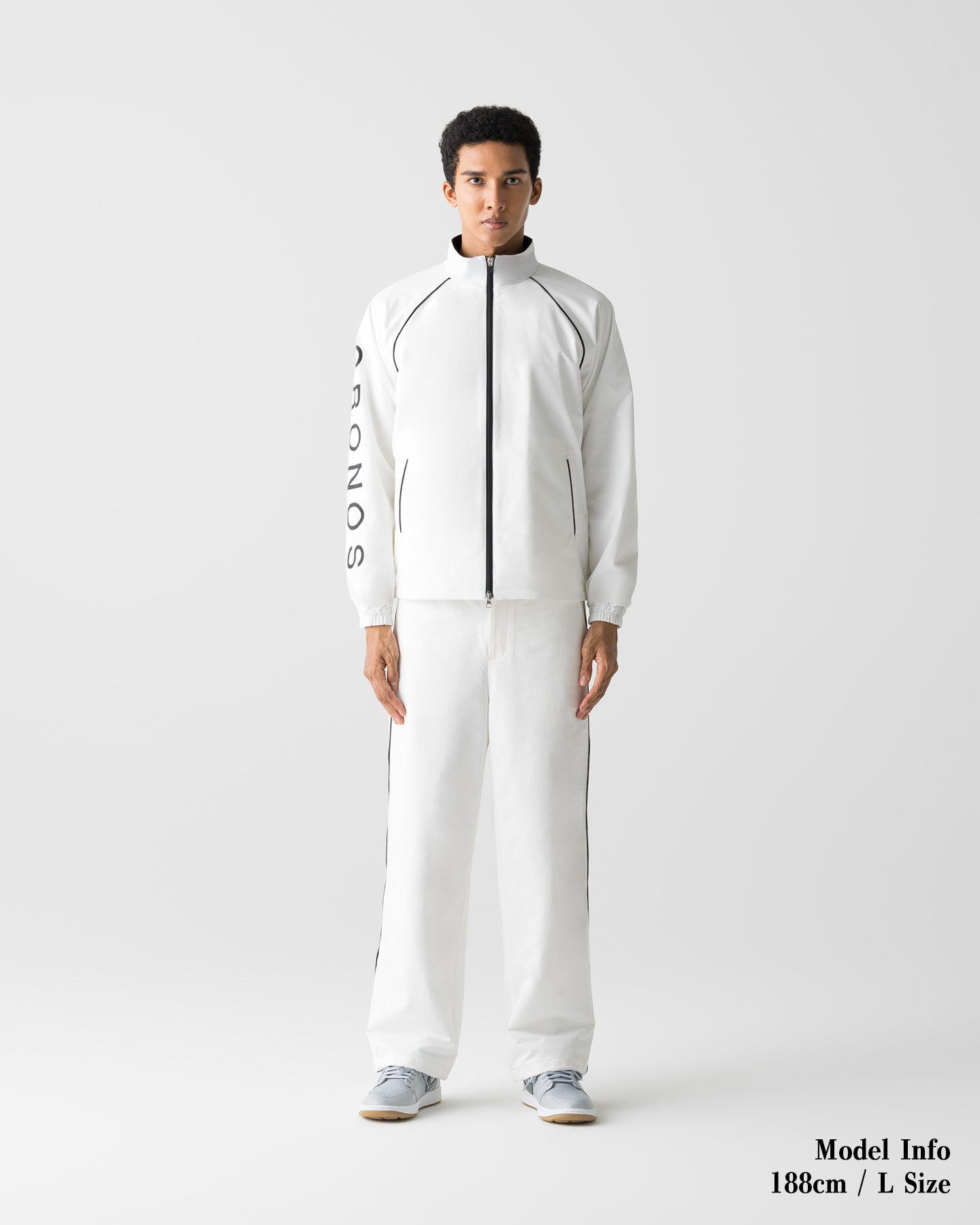 unisex】CRONOS BLACK FLOW STRAIGHT PANTS【WHITE】