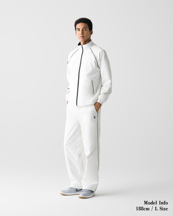 【unisex】CRONOS BLACK FLOW STRAIGHT PANTS【WHITE】