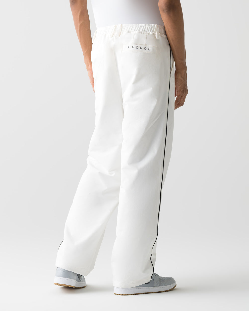 【unisex】CRONOS BLACK FLOW STRAIGHT PANTS【WHITE】