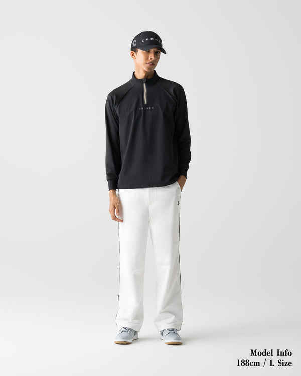 【unisex】CRONOS BLACK FLOW STRAIGHT PANTS【WHITE】