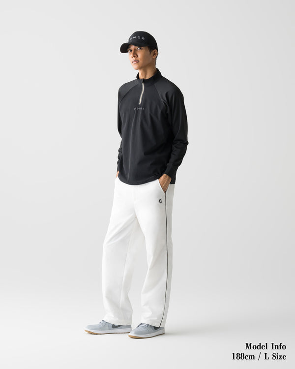 【unisex】CRONOS BLACK FLOW STRAIGHT PANTS【WHITE】
