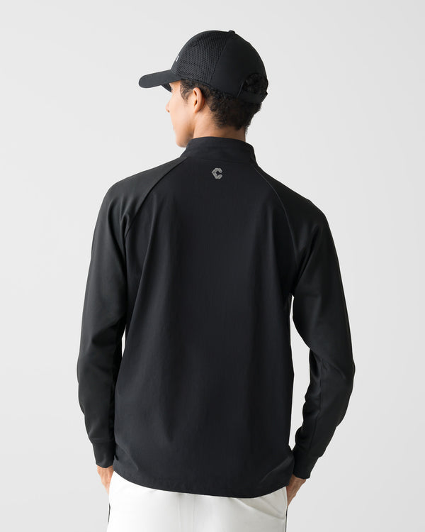 CRONOS BLACK HALF ZIP L/S MOCK NECK【BLACK】